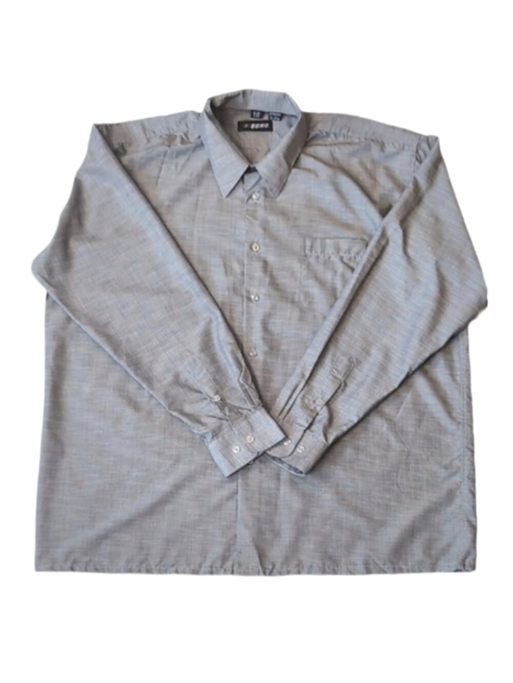 Echo Mens Light Gray Button Down Shirt Size 2XL 18 18½ Casual Long Sleeve